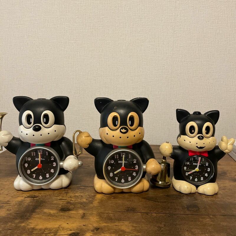 中古　のらくろくん　目覚まし時計　希少　レトロ　可動 置き時計　当時物