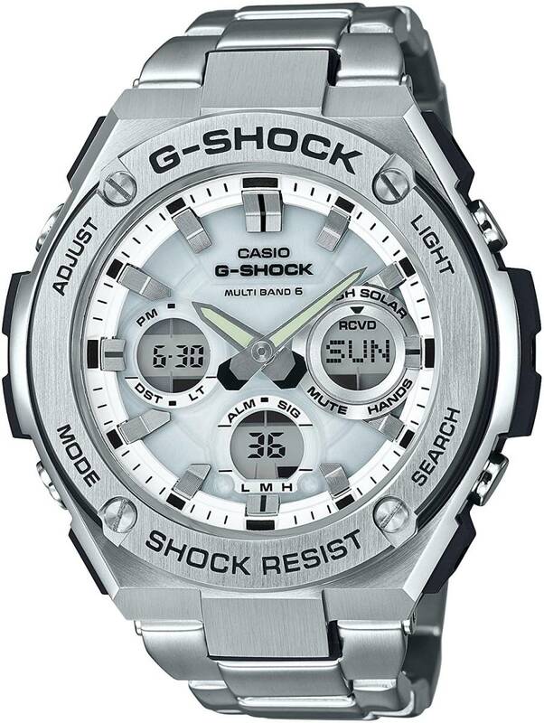 送料無料★国内正規品★新品・未使用★CASIO G-SHOCK G-STEEL 電波ソーラー GST-W110D-7AJF　ステンレスベルト★定価￥49,500