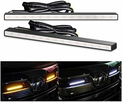 ホワイ ト LEDデイライト シーケンシャルウインカー機能付き LED 流れるウィンカー 薄型 8mm 側面発光アンバー流れるホワ