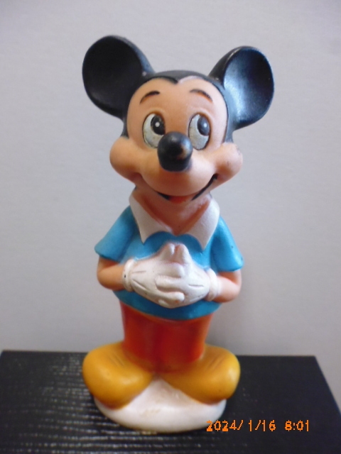 ミッキーマウス　Mickey Mouse ビンテージ　ソフビフィギュア　１９７０年代　Sqeaky Toy 貴重品
