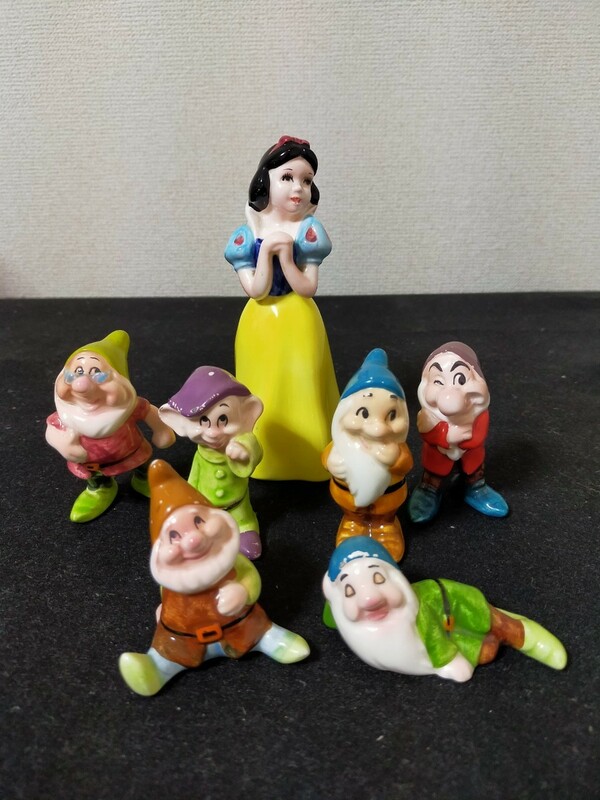 【開園当時もの】東京ディズニーランド 白雪姫と七人の小人 陶器フィギュア 合計7体 TDL 昭和レトロ ビンテージ 置物 インテリア 人形