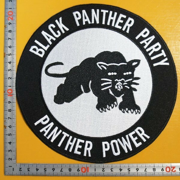 大きな刺繍アイロンワッペン アップリケ パッチ【黒豹パーティー・BRACK PANTHER PARTY】大きい バイカー アメリカン アニマル 革ジャン