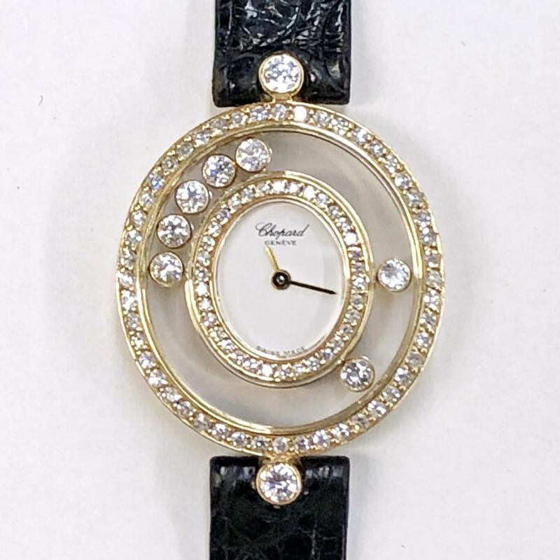 中古 送料無料 中古A ショパール 時計 Chopard ハッピーダイヤモンド 20/4292 腕時計 K18 750 YG レディース 箱付 保証書付 147053