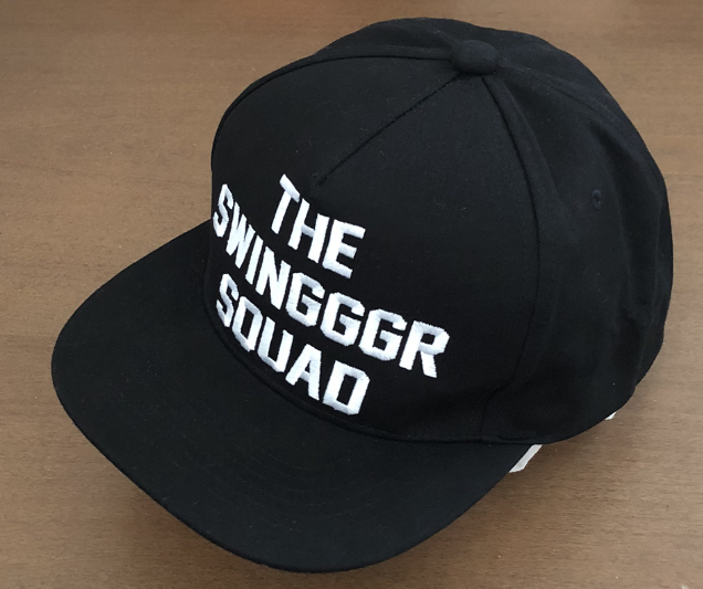 THE SWINGGGR CAP 刺繍 キャップ 黒 ゴルフ GOLF 帽子 スウィンガー 共用 シェア