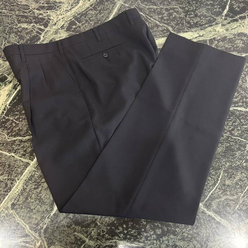 【極美品】CIMCA★シムカ ツータックスラックスパンツ 97サイズ XLサイズ 黒 薄手 メンズパンツ 紳士服 日本製 スーツ