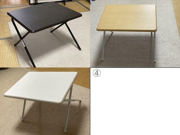 10台セット ニトリ 折りたたみ式テーブル ダークブラウン/ブラウン/ホワイト 50×45×35cm