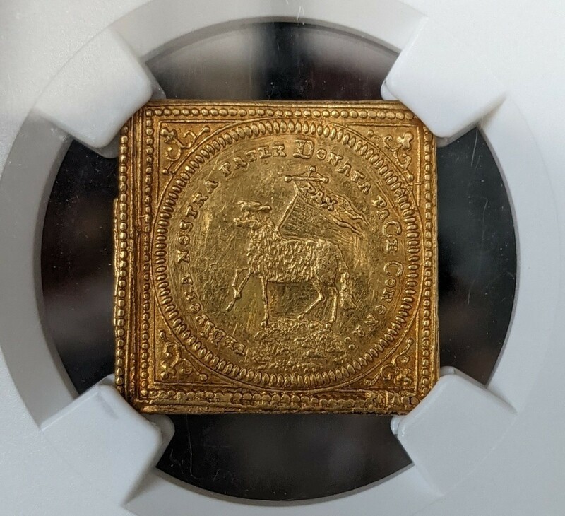 1700年 ドイツ ニュルンベルグ ラムダカット金貨 クリッペ NGC アンティークコイン IMF