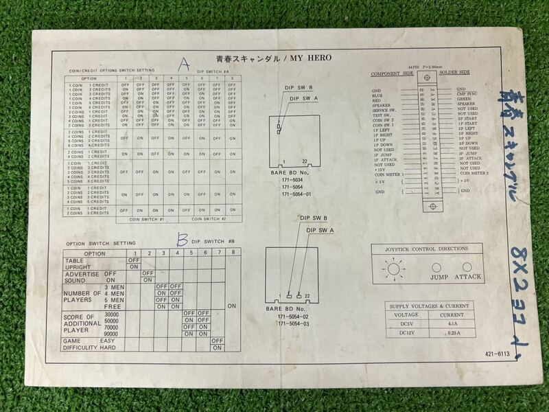 SEGA 【青春スキャンダル】 説明書 1985年 正規品 純正 希少