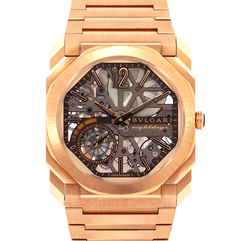 ブルガリ（BVLGARI）オクト フィニッシモ スケルトン エイトデイズ 103667 18Kピンクゴールド 腕時計 メンズ