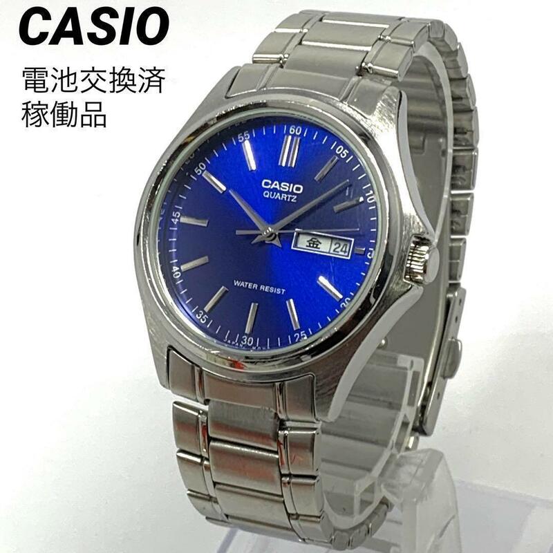 651 CASIO カシオ メンズ デイデイト カレンダー 腕時計 新品電池交換済 クオーツ式 人気 希少