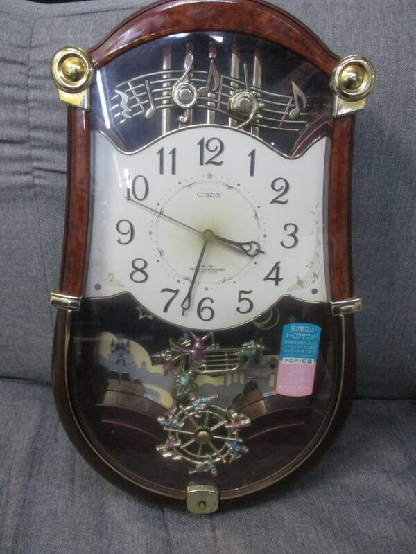CITIZENシチズン　メロディー柱時計(メロディー６曲内蔵)　検　インテリア小物 掛時計　柱時計　アナログ時計