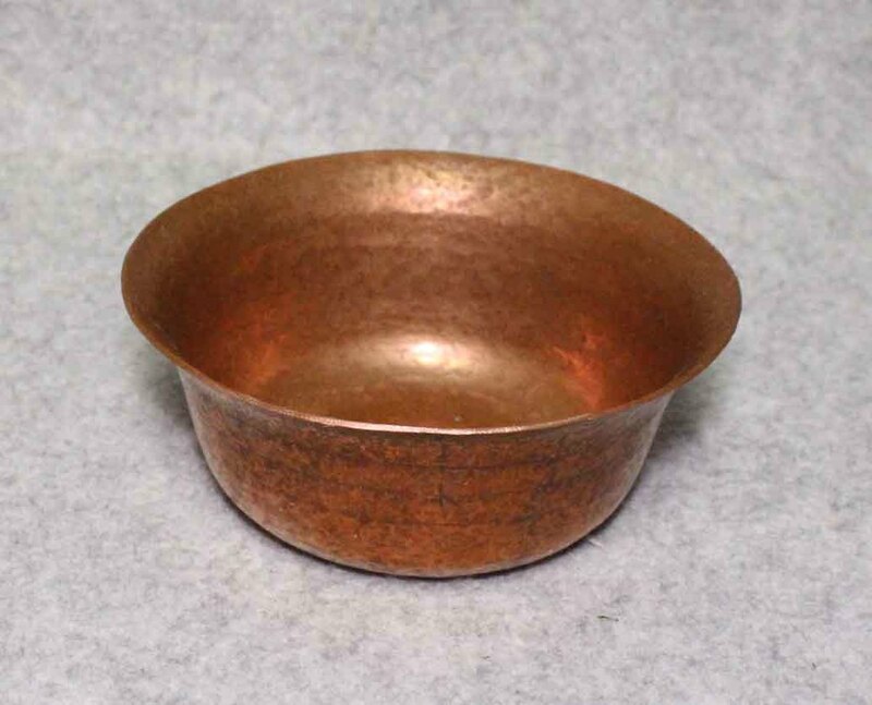 銅器◆銅製　鉢　皿　建水　14.5cm◆打出し　copper　VESSEL 　ハンドメイド