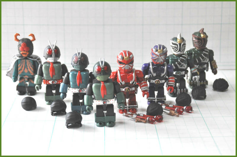 【開封済み・未使用】 BANDAI　超合金　装着変身×キューブリック　仮面ライダーVOL.1 7種セット＋スーパーシークレット 桜島 1号 全8種 