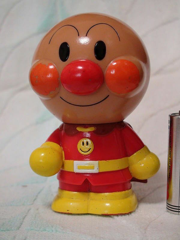 アンパンマン③水25やなせたかしキャラ 玩具の アンパンマン　ソフビ 人形　2004年
