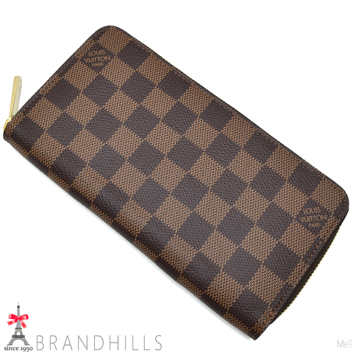 ルイヴィトン 長財布 メンズ レディース ジッピーウォレット ダミエ エベヌ ブラウン N41661 LOUIS VUITTON ほぼ未使用