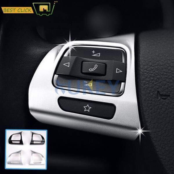 UF011:★人気☆ステアリングホイールトリムカバー VW ゴルフ Mk6 パサート B7 CC EOS ティグアンジェッタトゥーランシャランキャディバッジ