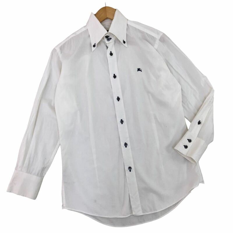 m471-80 BURBERRY BLACK LABEL バーバリーブラックレーベル 長袖 ボタンダウン シャツ ワイシャツ カッターシャツ トップス 白 メンズ 1