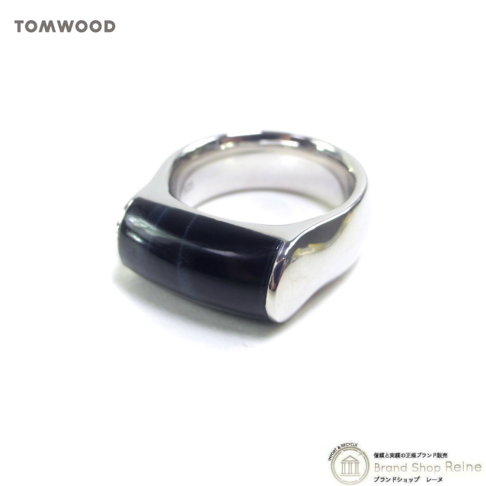 トムウッド （TOM WOOD） Crest Ring クレスト リング ブルーホークアイ リング シルバー 925 指輪 #54 14号 R74HCRBH01S925（新品）