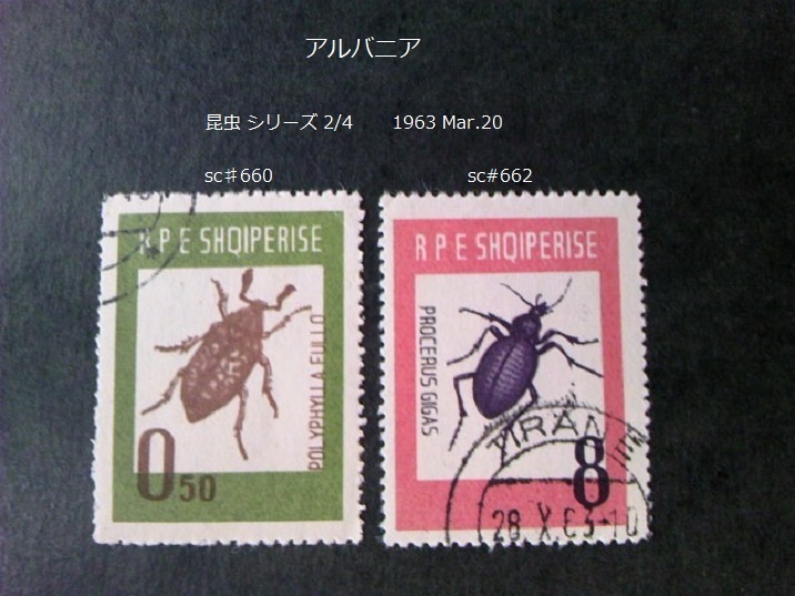 アルバニア　 昆虫シリーズ 1963 sc♯660,662 