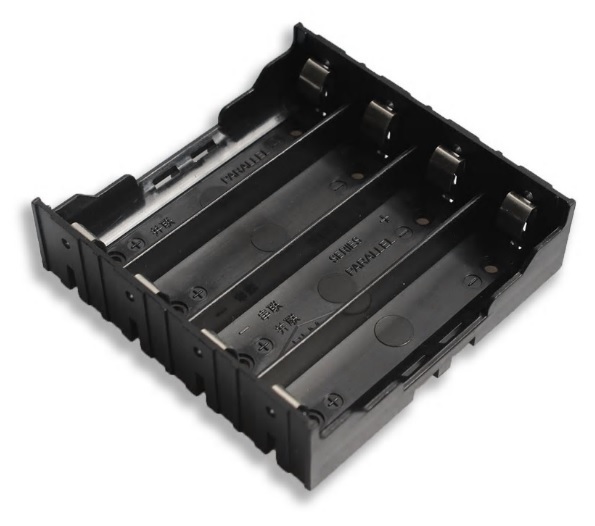 18650乾電池４Pバッテリー（フラットヘッド専用）収納ケースリード線なし！プラスチック製ボックスホルダー！