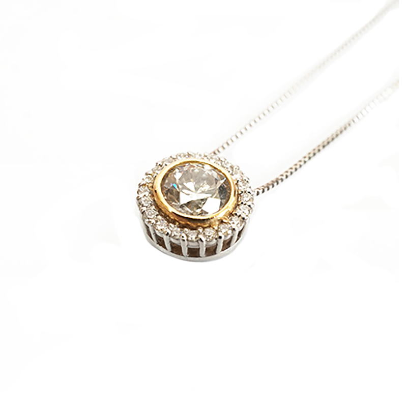【jt009】ダイヤモンド ネックレス/0.61ct/0.10ct/K18YG イエローゴールド/Pt850 プラチナ