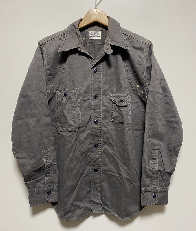 ☆WAREHOUSE × BIG YANK 30's Yank Flyer Ventilation Work Shirts 長袖シャツ ワークシャツ 15 黒 ブラック ベンチレーション 