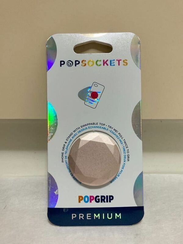 新品 POPSOCKETSスマホ用　ポップソケッツ メタルピンク ポップアップ　ポップグリップ　スタンド　ホルダー スマホホルダー スマホリング