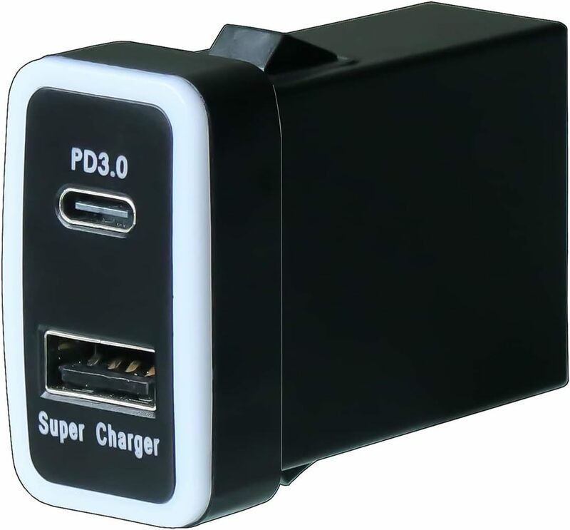 タイプB TOYOTA トヨタ車系用USB充電器 QC3.0+PD3.0急速充電USBポート 合計60W出力 電源ソケット カーチ