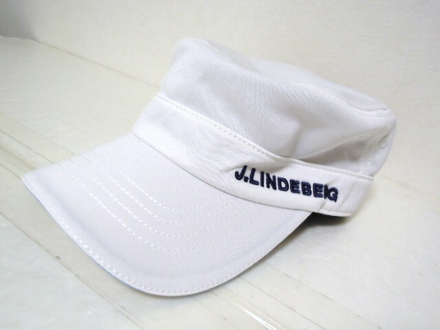 J.LINDEBERG●リンドバーグ●ワークキャップ●帽子●ホワイト×ブルーライン●サイズ57-59ｃｍ●美品