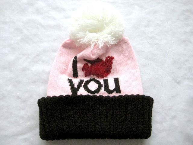 Free City I DOVE YOU Sherpa Hat BeanieフリーシティービーニーRon Herman Fred Segal Pink