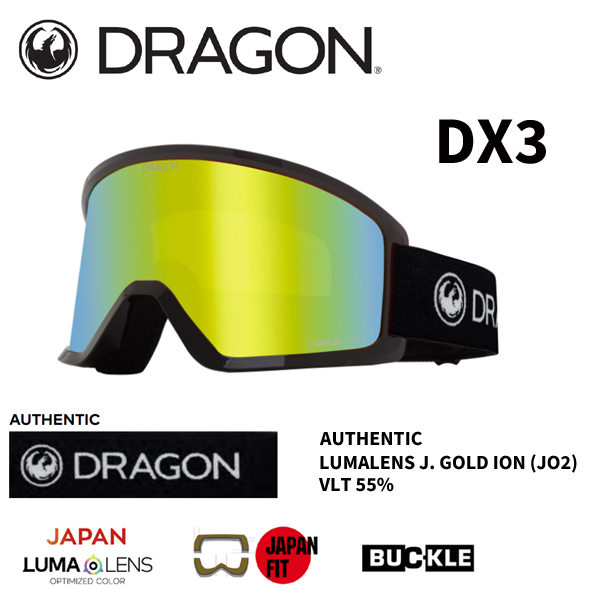 ☆送料無料☆ 10％OFF☆23-24【 DRAGON 】ドラゴン　ゴーグル　DX3 (JO2) J.GOLD ION スノーボード　正規販売店