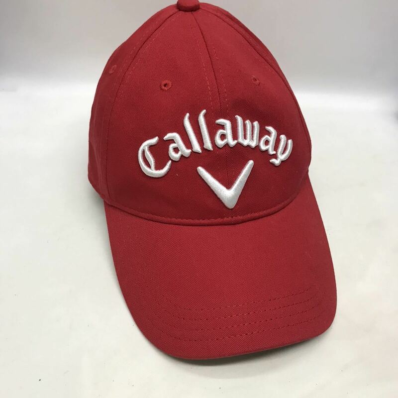 【美品】Callaway CALLAWAY キャロウェイ キャップ ゴルフ 帽子 赤レッド　ゴルフウェア