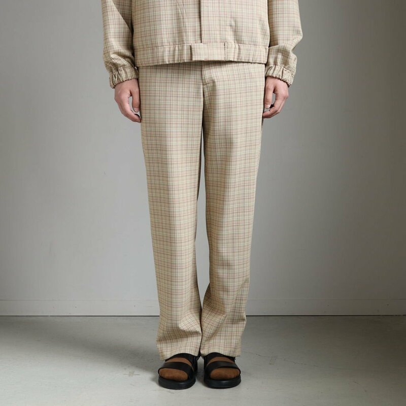 AURALEEオーラリーHARD TWIST WOOL DOUBLE FACE CHECK SLACKS