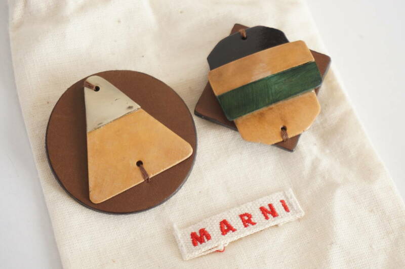 マルニ/MARNI*2個セット*ブローチ/ピン*アクセサリー*保存袋付き*