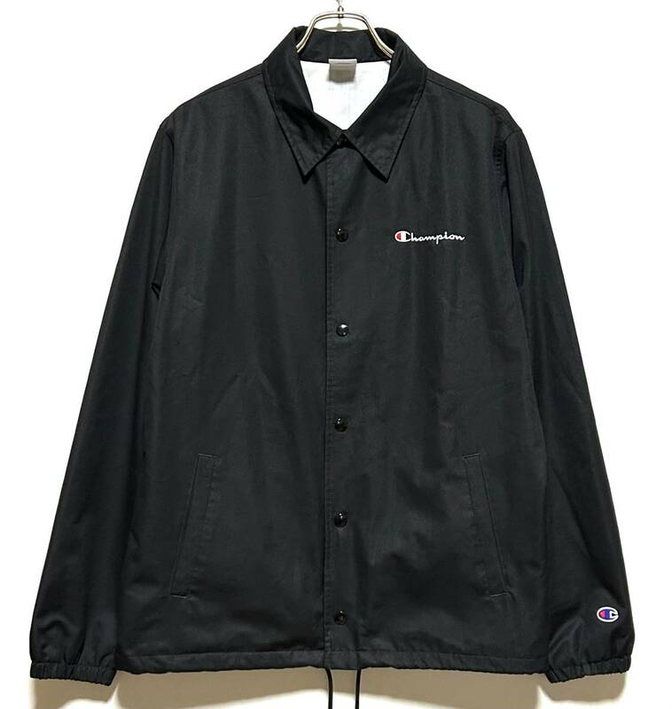 Champion コーチ ジャケット（M）黒 チャンピオン アウター メンズ 薄手 春 秋