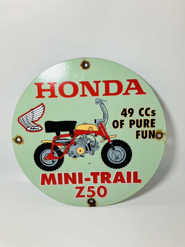 1971製 HONDA MINI-TRAIL Z50 鉄製 看板 ホンダ バイク アメリカン 雑貨 ビンテージ 世田谷ベース インテリア コレクション ビンテージ