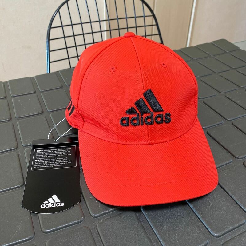美品/未使用に近い【adidas】アディダス ゴルフ キャップ 帽子 ゴルフウェア RED/赤