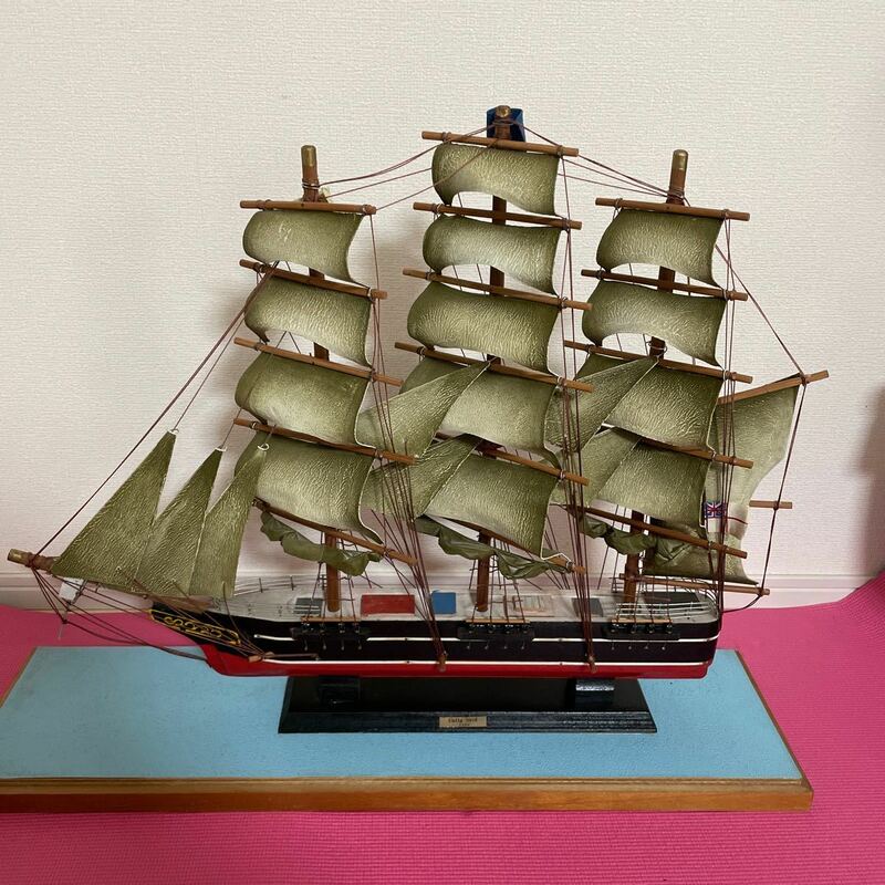 置物 帆船模型 木製 模型 帆船 オブジェ インテリア 船 完成品 アンティーク