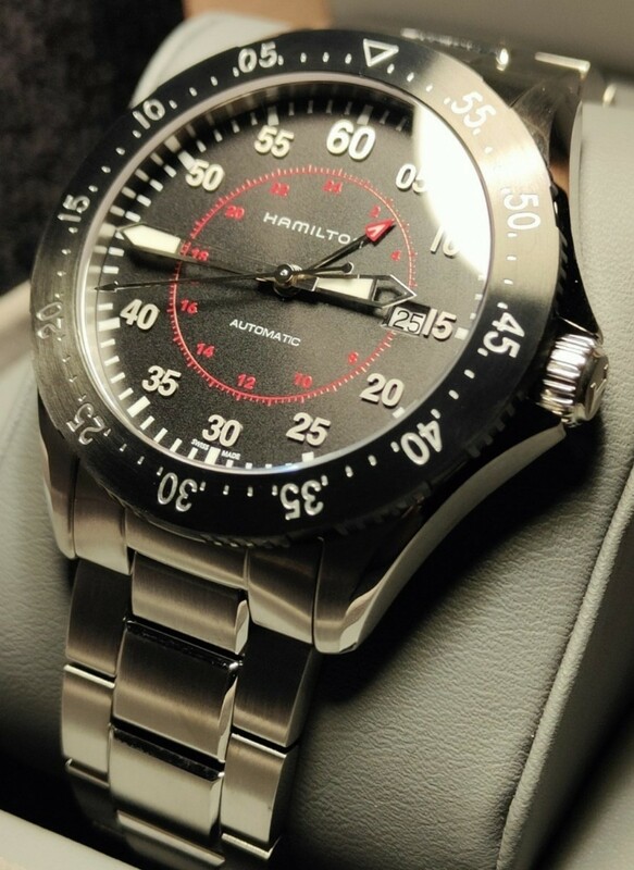 送料無料 2021年購入 数回使用 美品 ハミルトン カーキ アビエーション パイロット HAMILTON KHAKI PILOT GMT JAZZ MASTER LUMINOX 腕時計