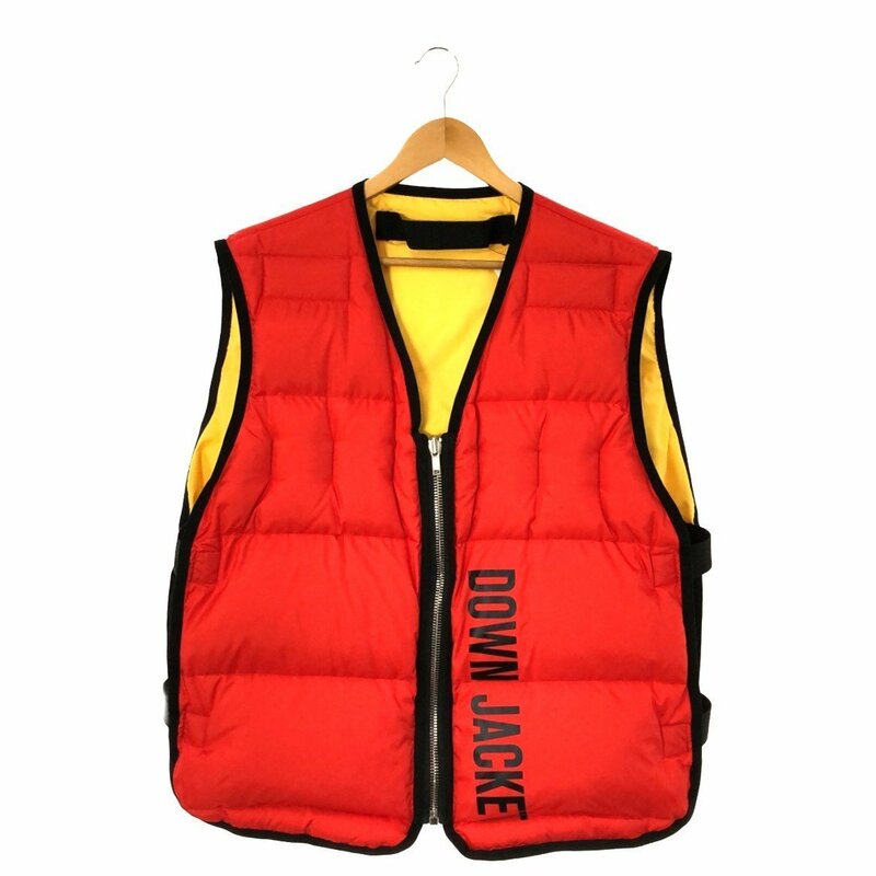 DOUBLET ダブレット 18AW03VE05 LIFE JACKET DOWN VEST ライフジャケットダウンベスト L レッド/イエロー オーバーサイズ リバーシブル