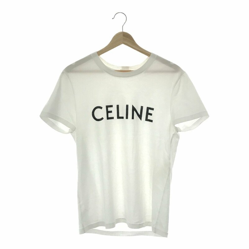 CELINE セリーヌ 2X308916G ロゴプリント Tシャツ S ホワイト 国内正規代理店タグあり プルオーバートップス 半袖カットソー