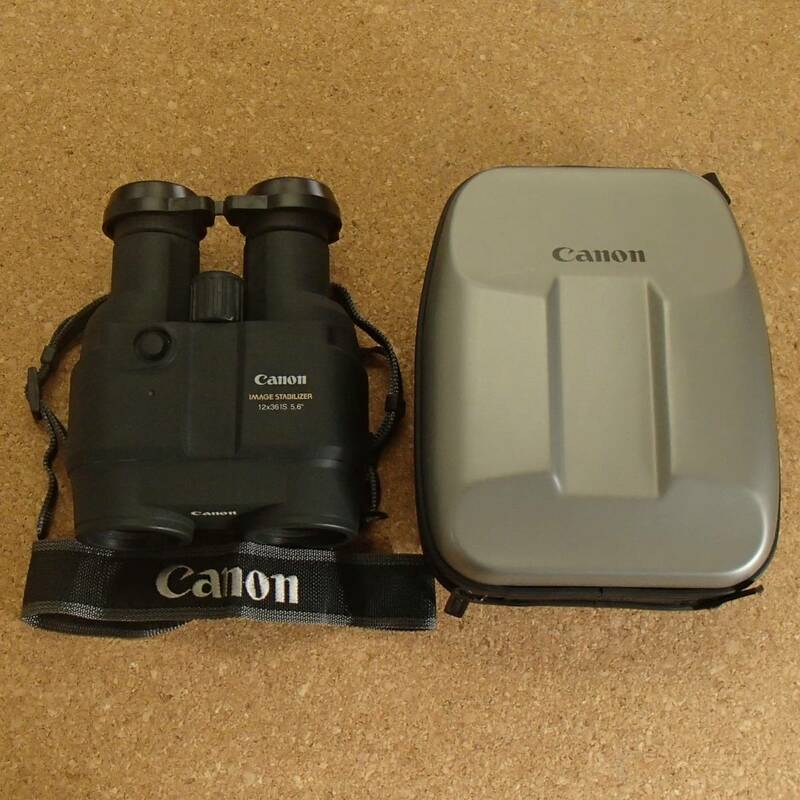 動作確認済 ケース付き キャノン 12×36 IS 5.6° IMAGE STABILIZER 12倍 Canon イメージ スタビライザー 双眼鏡 防振機能 