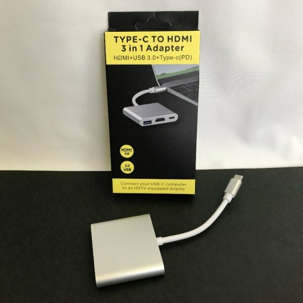 TYPE-C TO HDMI 3 in 1 Adapter / HDMI+USB 3.0+Type-c(PD) / 変換アダプタ / 67 00182