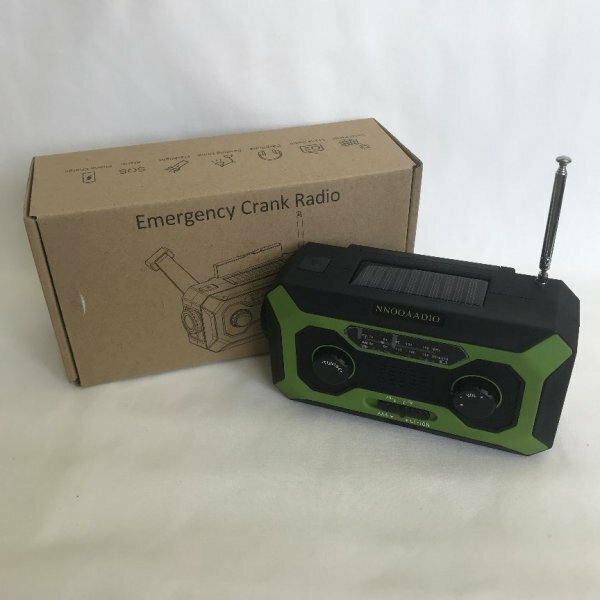 NNOOAADIO Emergency Crank Radio 防災ラジオ AM/FM LEDライト USB充電 単4型乾電池3本(別売り) 77 00167