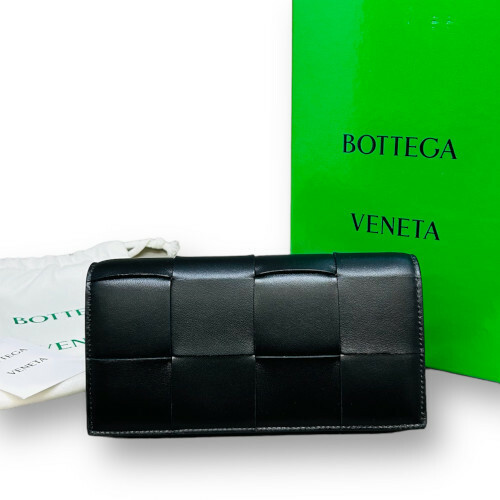 新品 Bottega veneta カセット フラップ ロング ウォレット 長財布 ボッテガ ヴェネタ イントレチャート