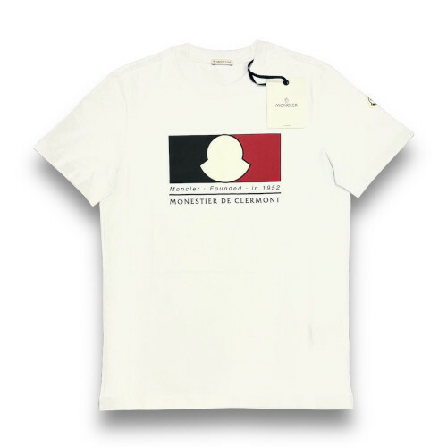 新品 Lサイズ MONCLER トリコ ロゴ プリント Tシャツ ホワイト モンクレール