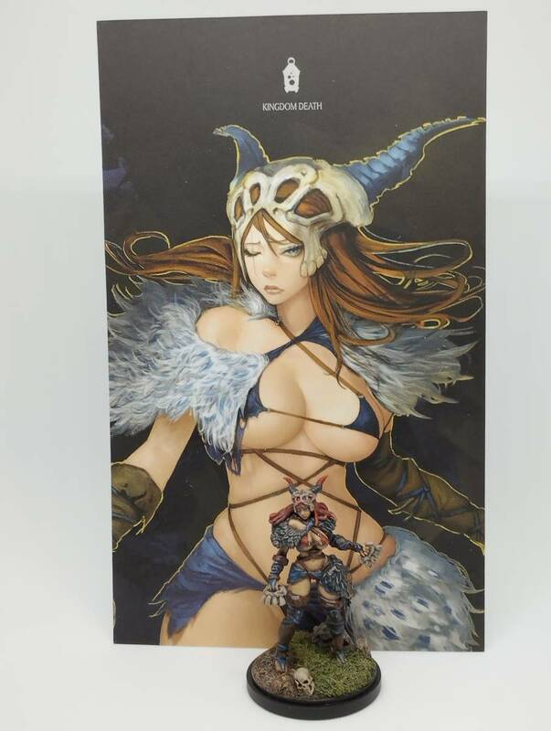 【塗装済み完成品】 キングダムデス Kingdom Death プライマルハントレス プラ製 ポストカード付き ミニチュアフィギュア 