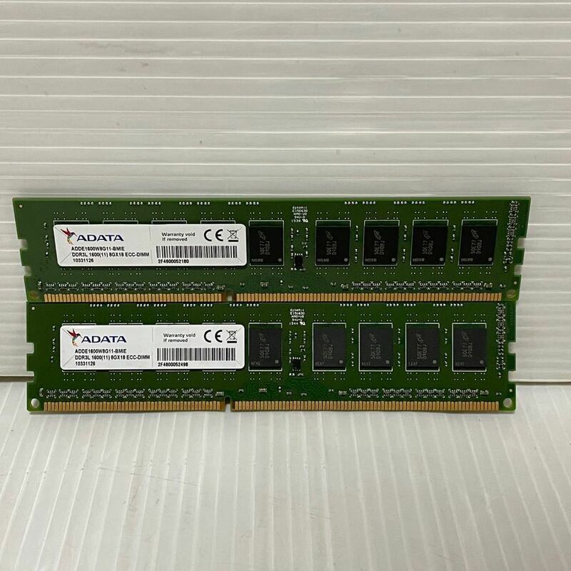 ADATA ADDE1600W8G11-BMIE DDR3L 1600(11) 8GX18 ECC-DIMM 8GB×2枚組 計16GB