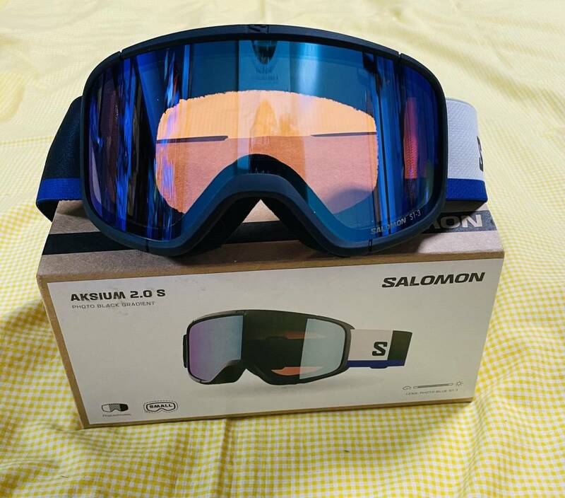 【24モデル新品・即決】未使用SALOMON AKSIUM 2.0 S BLACK PHOTO サロモンゴーグル 調光全天候レンズ ブラック24%OFF