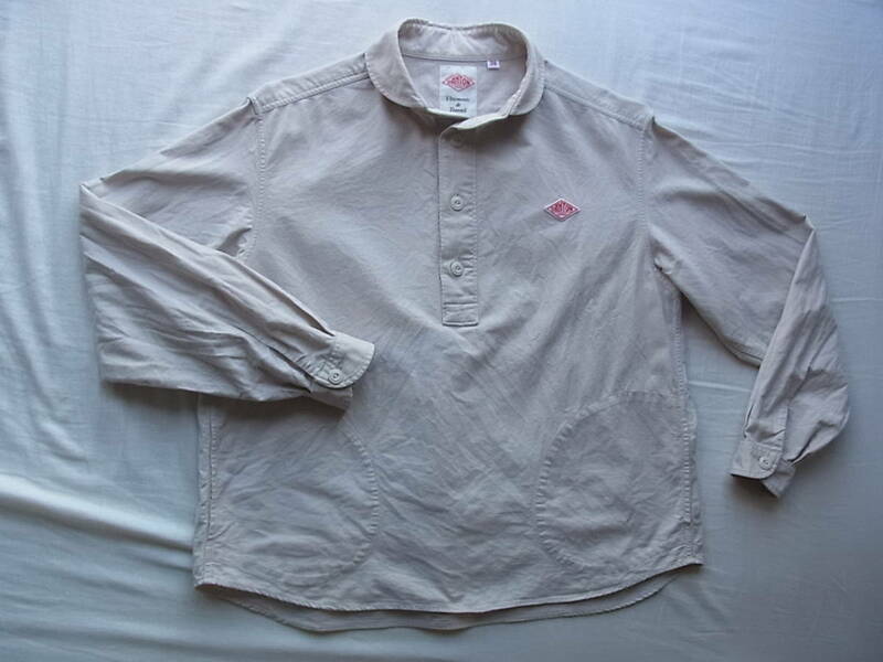 DANTON ダントン　コットンオックス素材　ラウンドカラー　プルオーバーシャツ　サイズ 34 ベージュ系　日本製
